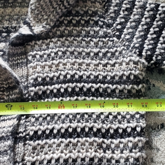 Elsamanda Wool Blend Made In Italy Knitting Gray Stripe Long Cardigan. S… - Picture 15 of 16